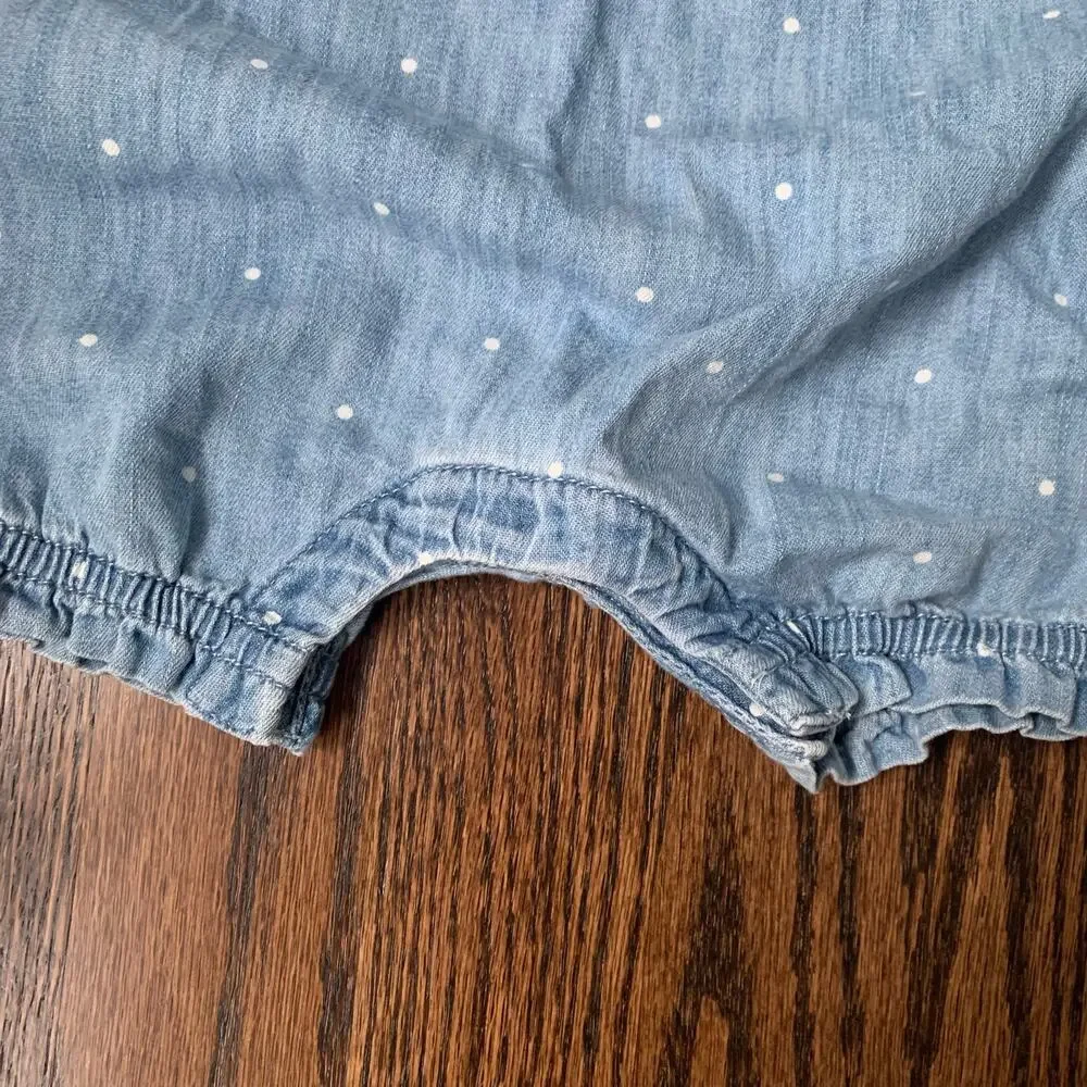 NWT Baby Gap Denim Chambray Polka Dot Romper | 18-24 Months